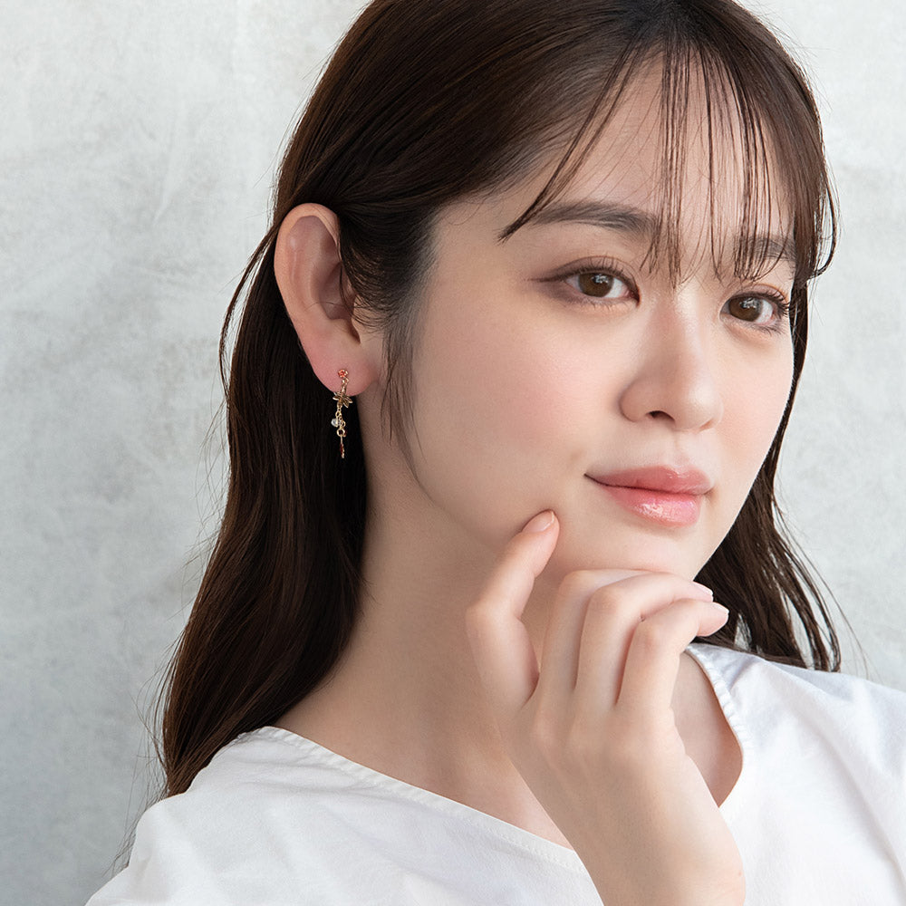 Gradient Momiji Asymmetric Earrings