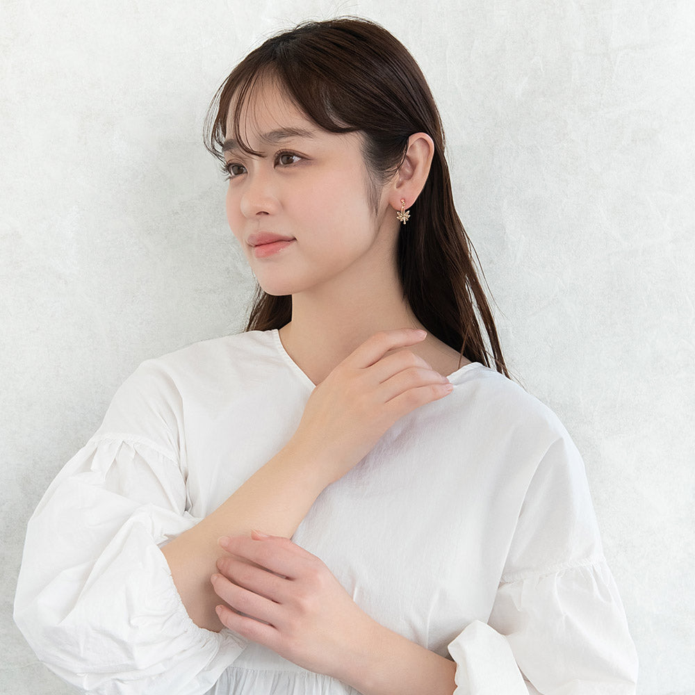 Gradient Momiji Asymmetric Earrings