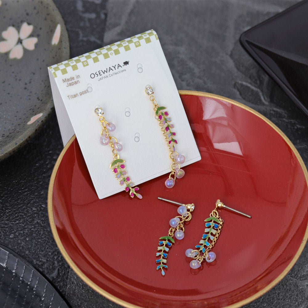 Japanese Wisteria Drop Earrings