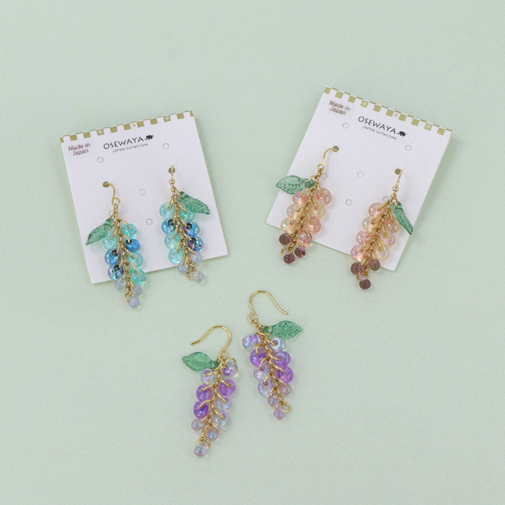 Beaded Translucent Wisteria Earrings