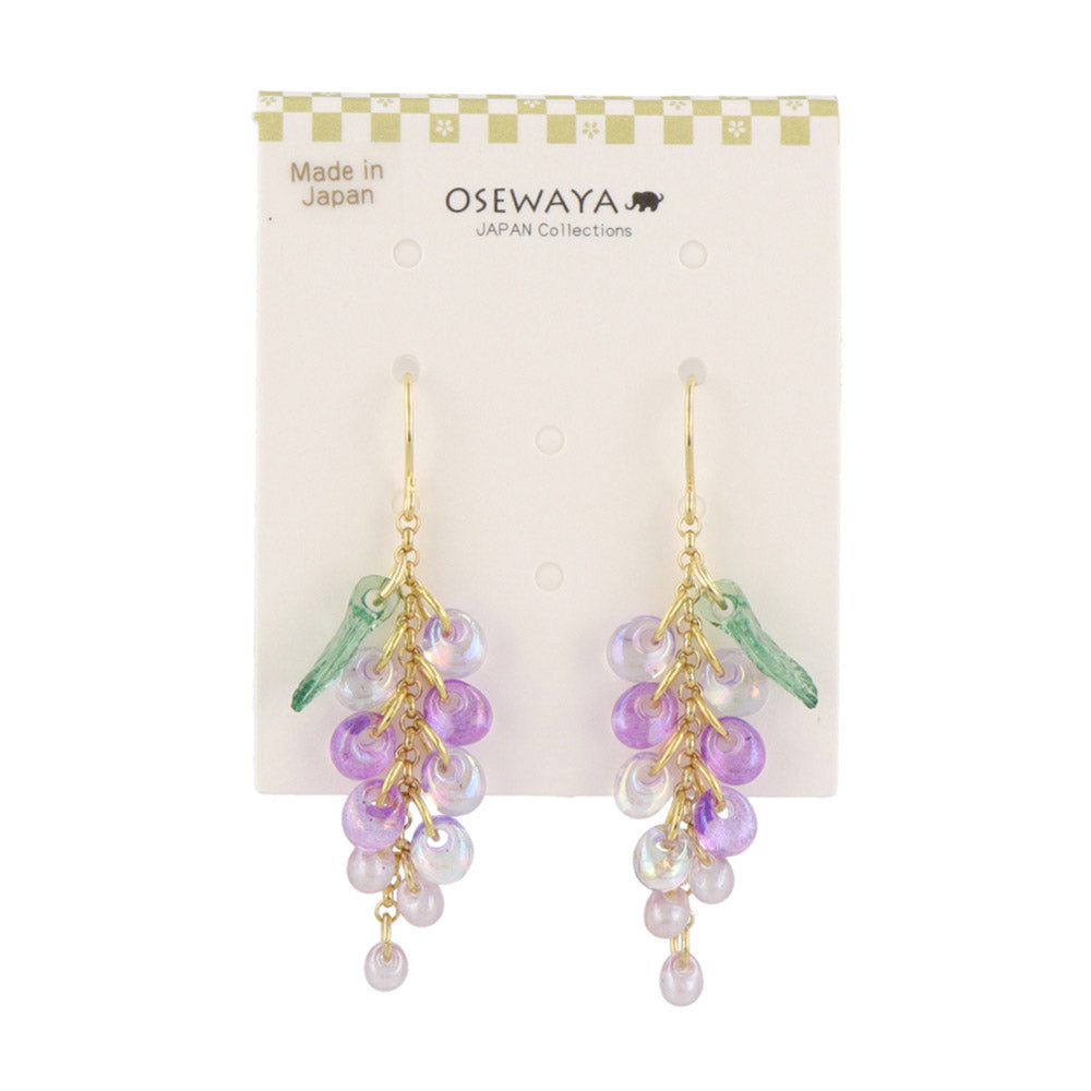 Beaded Translucent Wisteria Earrings