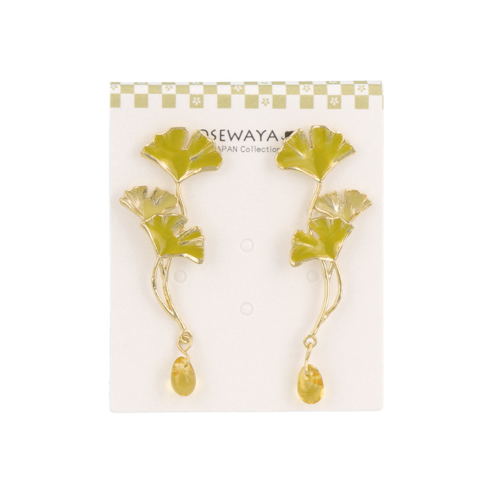 Gingko and Droplet Earrings