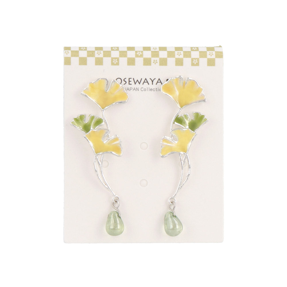 Gingko and Droplet Earrings