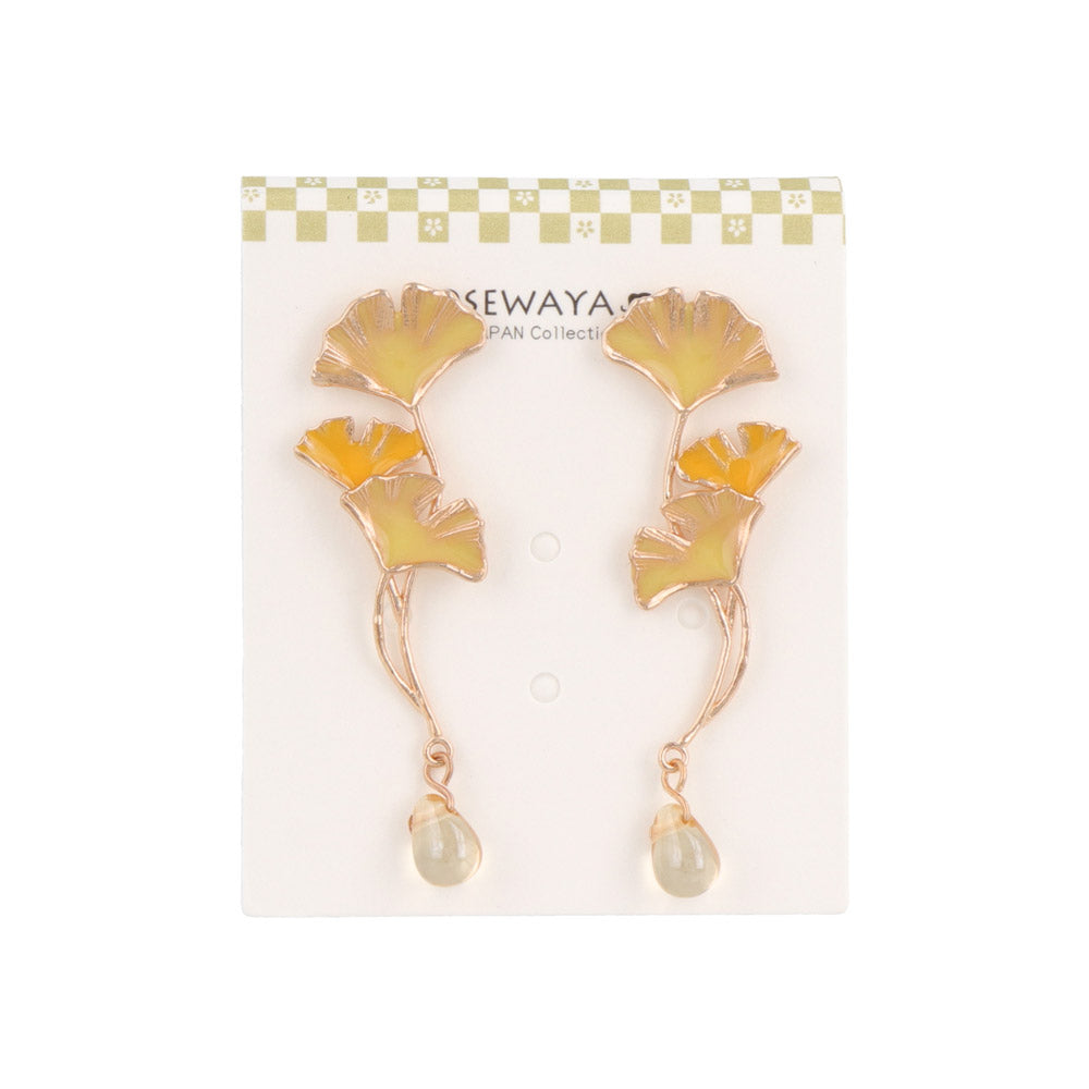 Gingko and Droplet Earrings