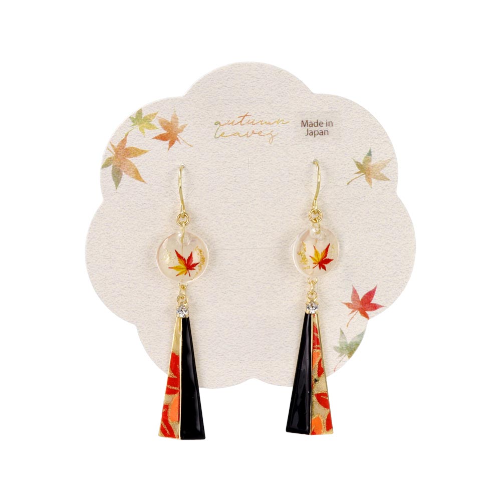 Momiji Round and Ornate Triangle Drop Earrings