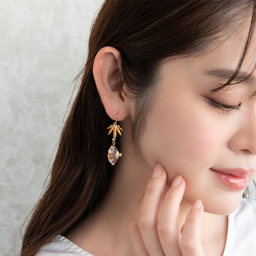 Momiji and Sensu Fan Earrings