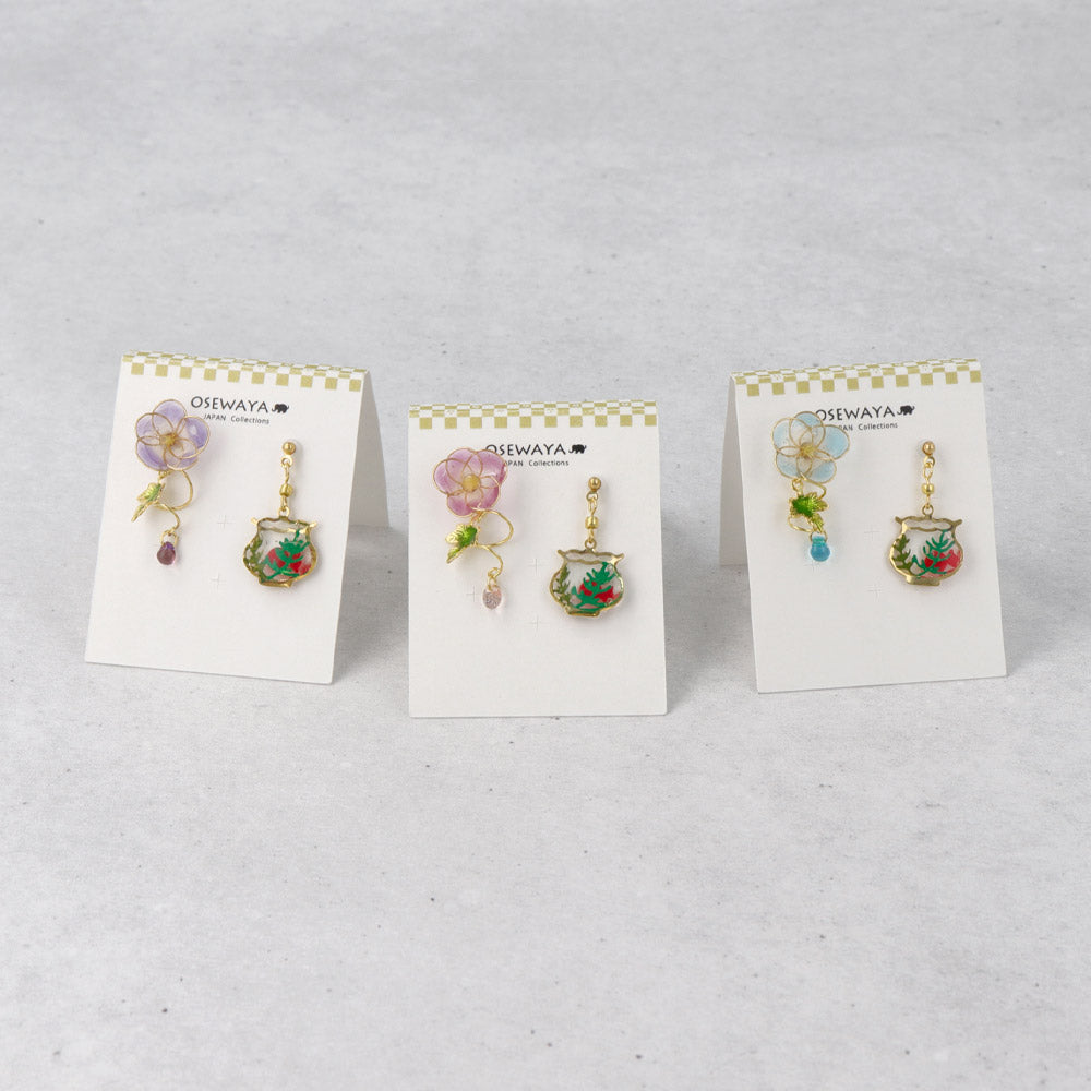 Asagao and Kingyo-Bachi Earrings - osewaya