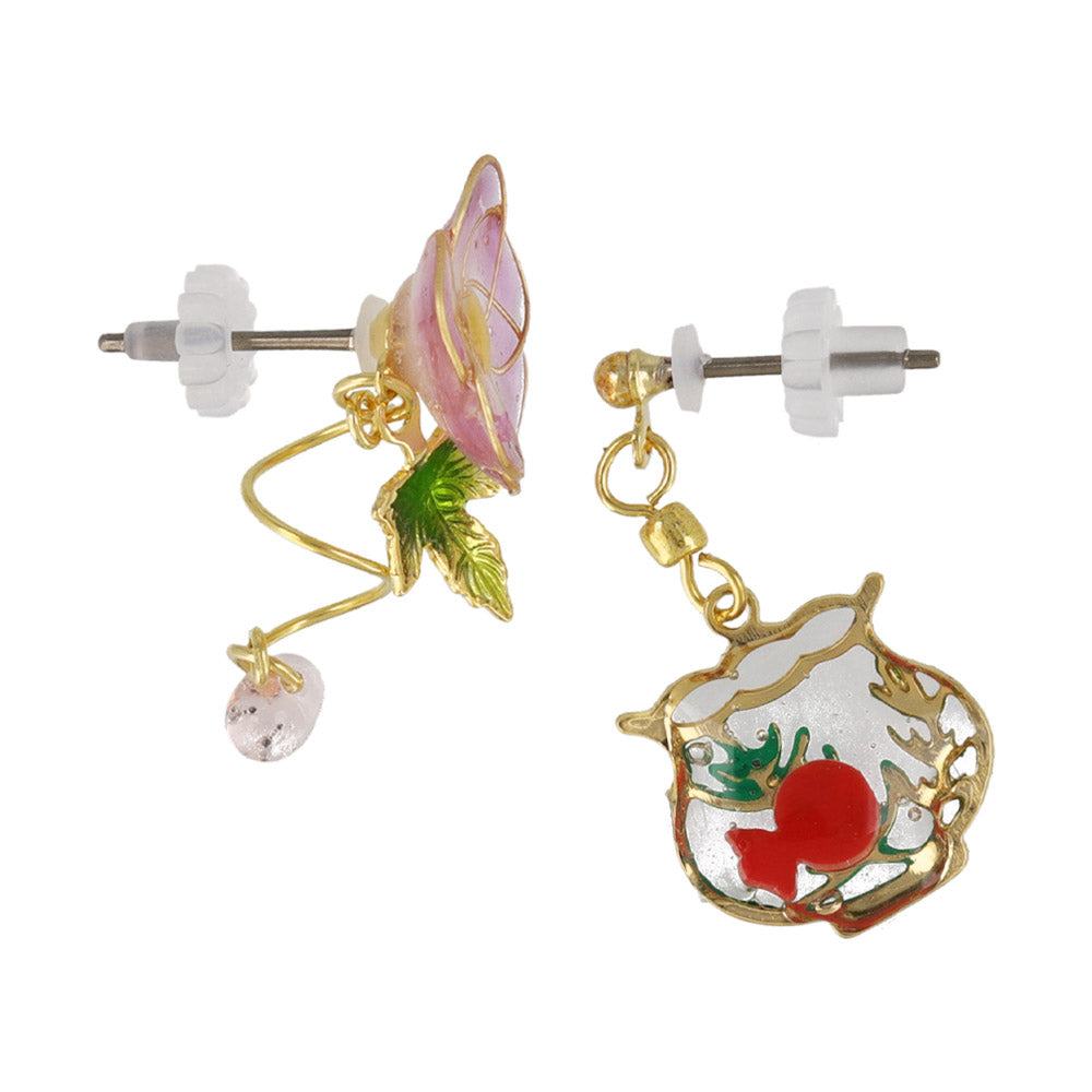 Asagao and Kingyo-Bachi Earrings