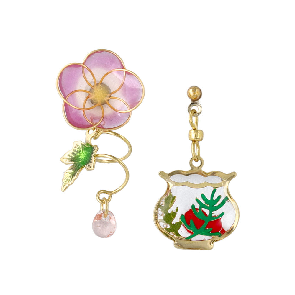 Asagao and Kingyo-Bachi Earrings