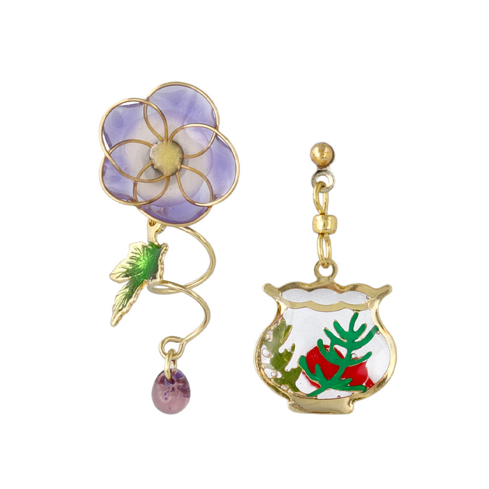 Asagao and Kingyo-Bachi Earrings