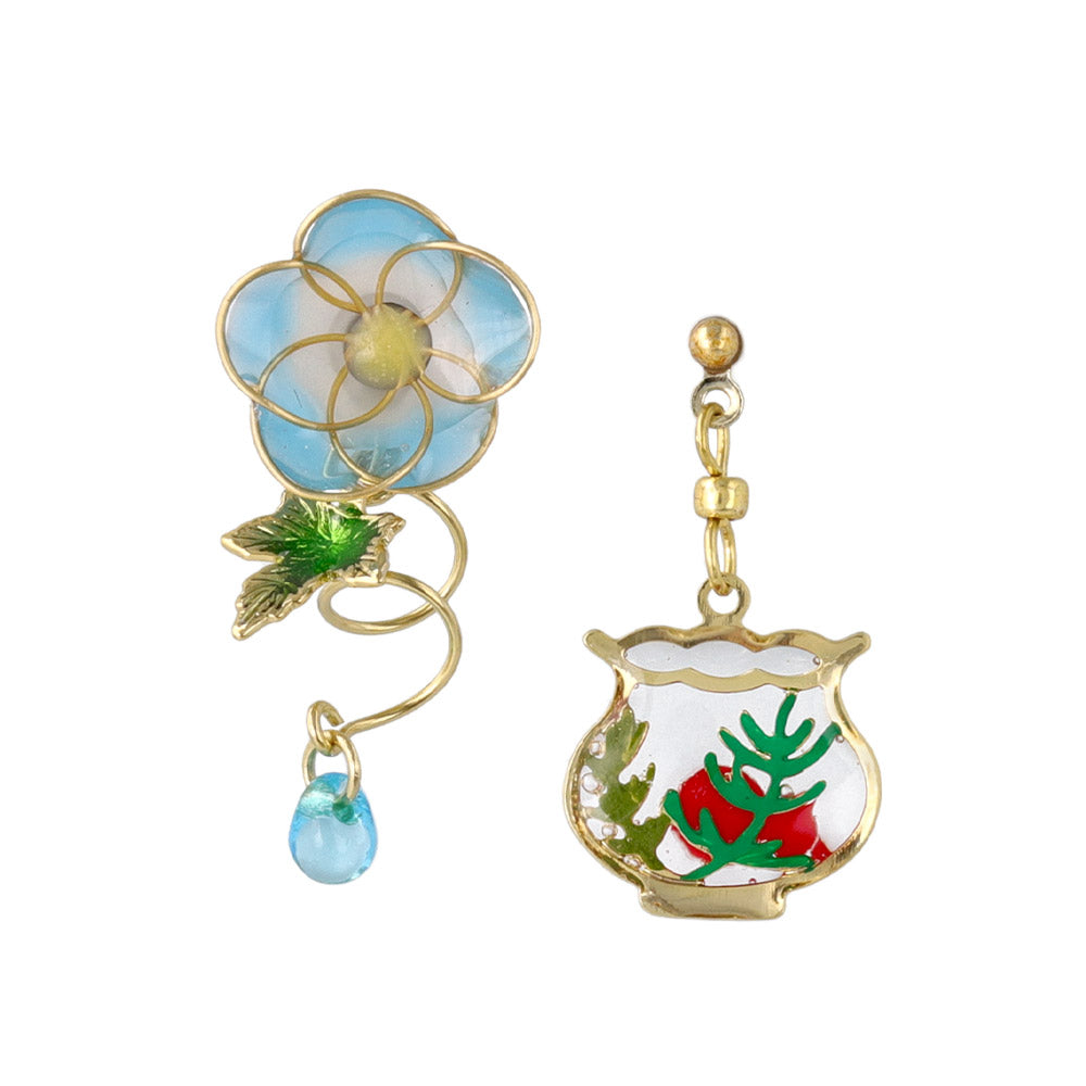 Asagao and Kingyo-Bachi Earrings
