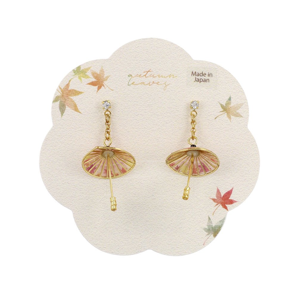 Momiji Umbrella Drop Souvenir Earrings