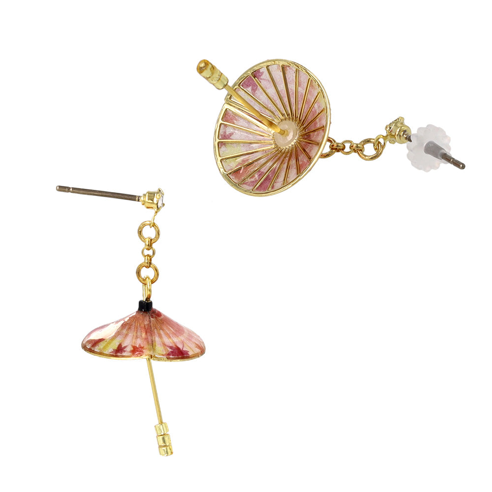 Momiji Umbrella Drop Souvenir Earrings