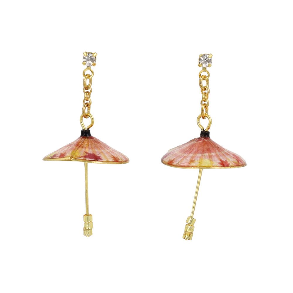 Momiji Umbrella Drop Souvenir Earrings