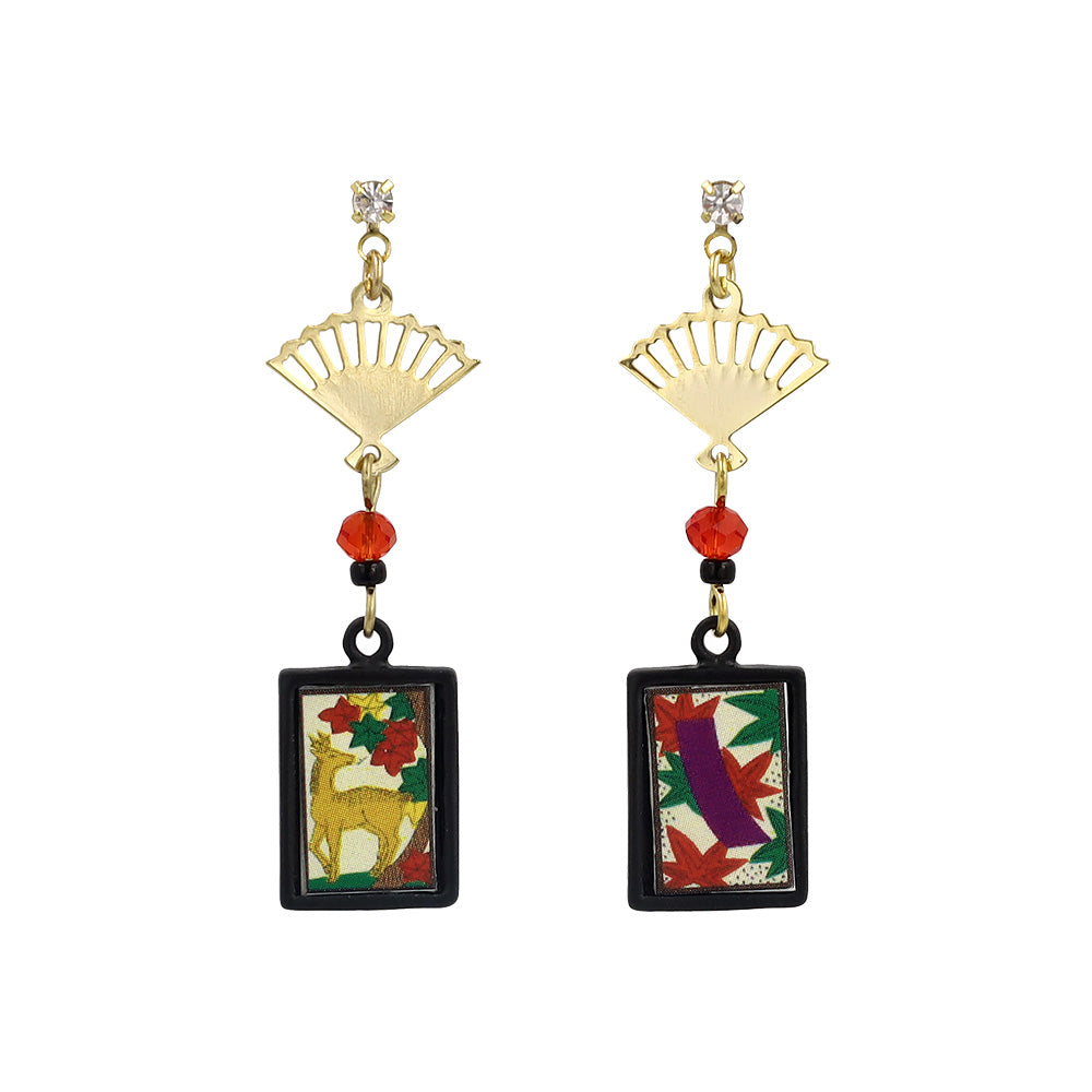 Hanafuda Drop Souvenir Earrings