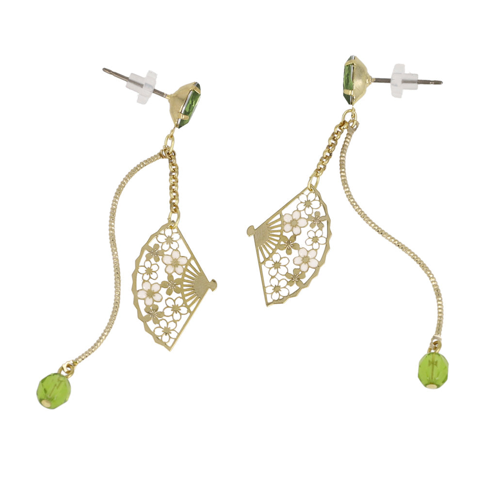Matcha Sensu Fan Wave Drop Earrings