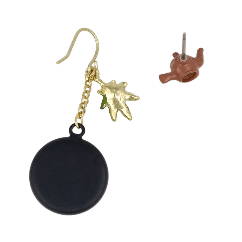 Matcha and Teapot Mismatched Earrings - Osewaya