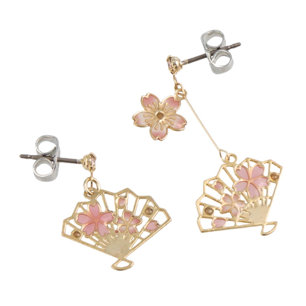 Sakura Hand Fan Earrings