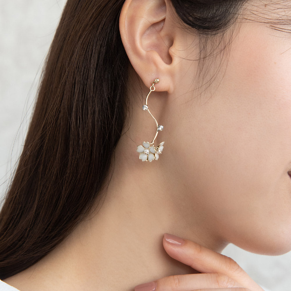 Sakura Cluster Drop Earrings