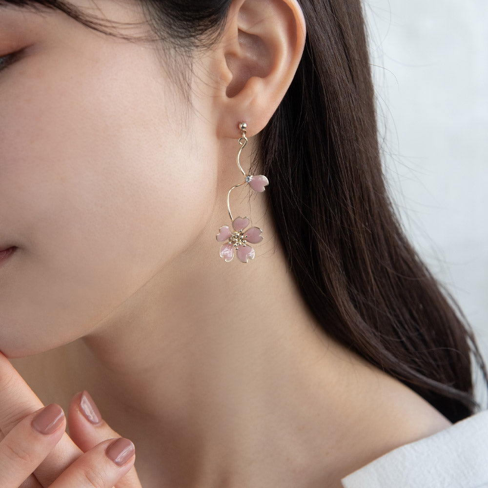 Sakura Wave Drop Earrings