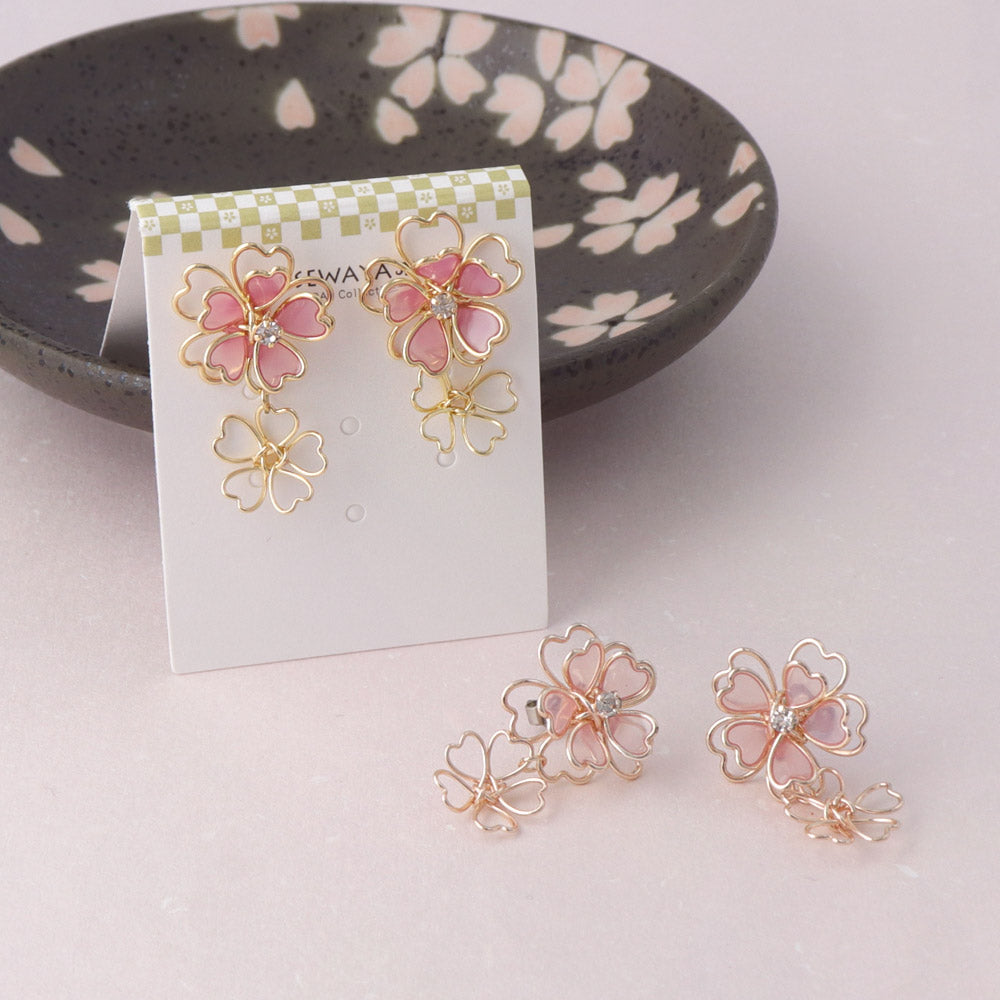 Linked Sakura Drop Earrings