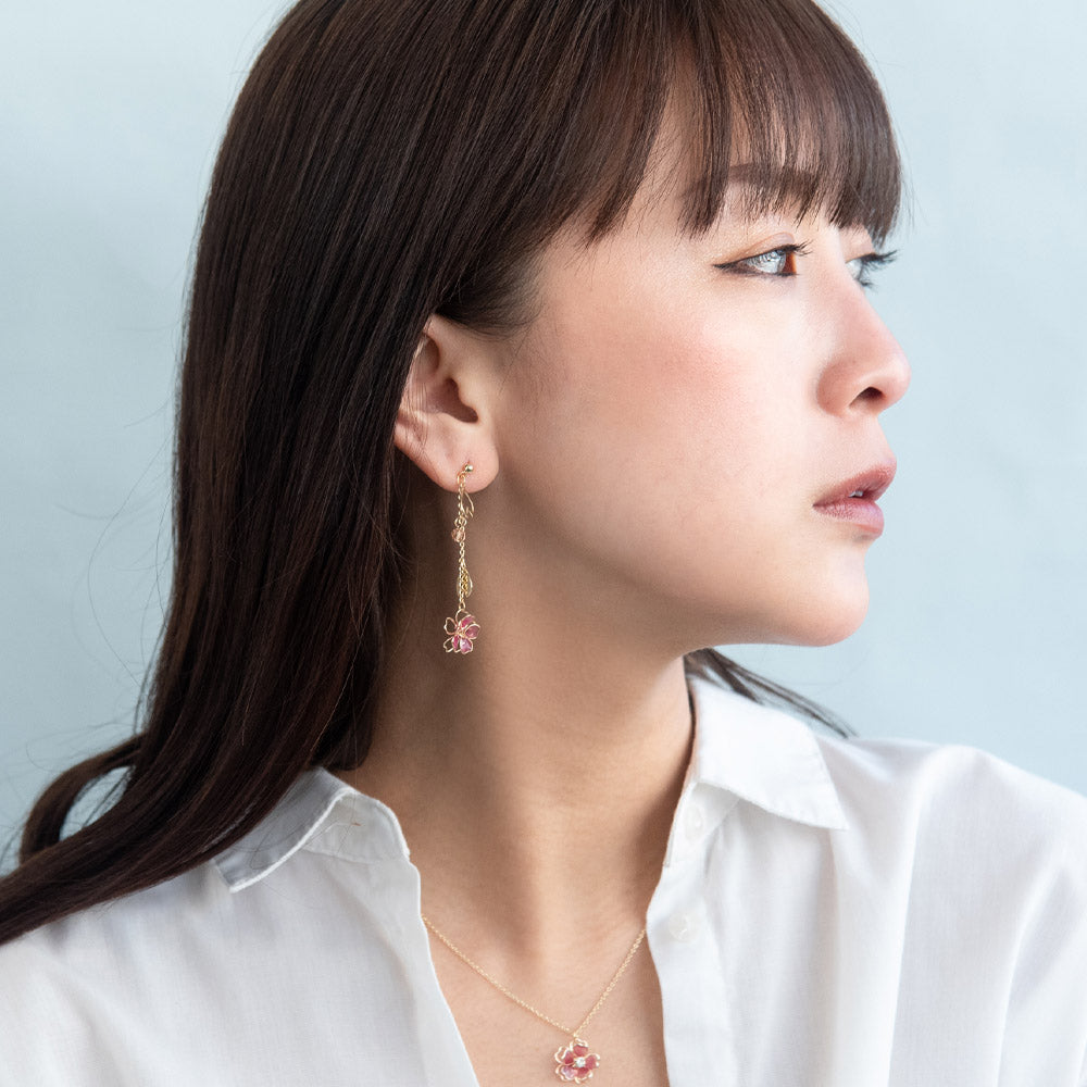Wire Sakura Linear Earrings