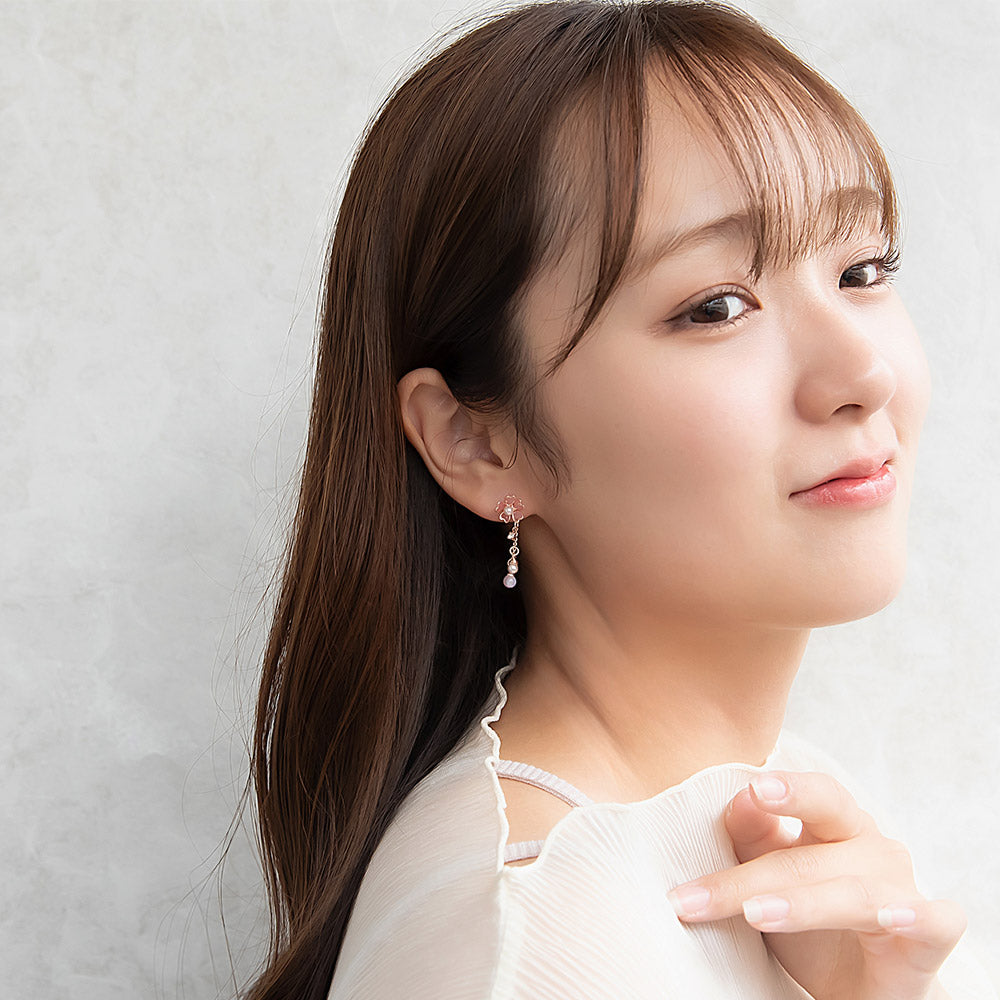 Sakura Cluster Drop Earrings
