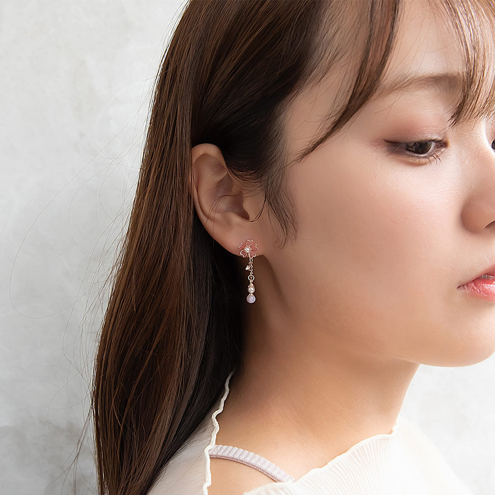 Sakura Cluster Drop Earrings