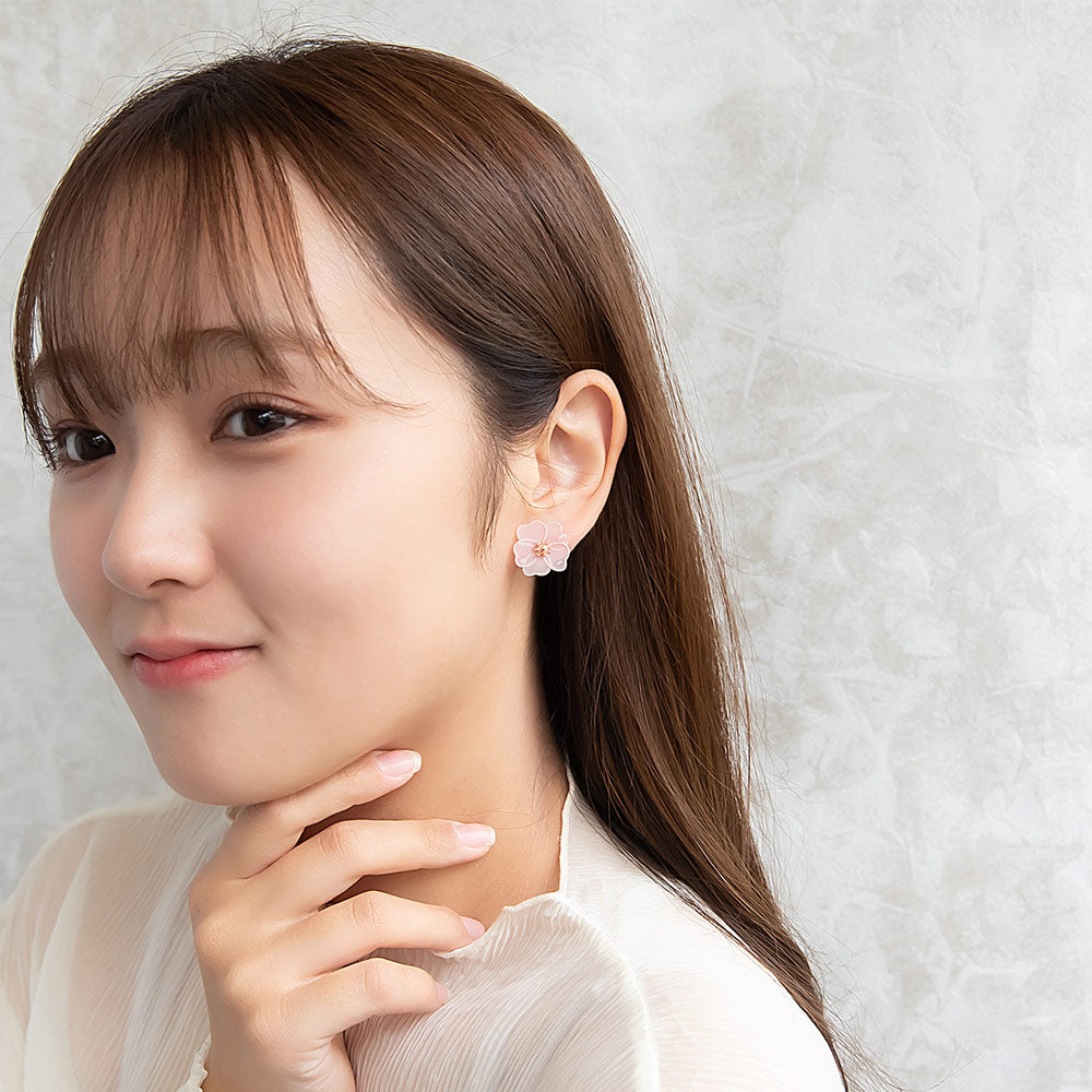 Translucent Pink Sakura Studs