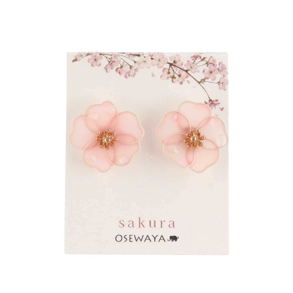 Translucent Pink Sakura Studs