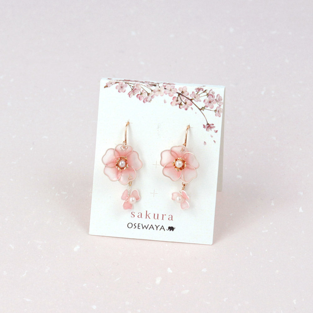 Translucent Pink Sakura Drop Earrings
