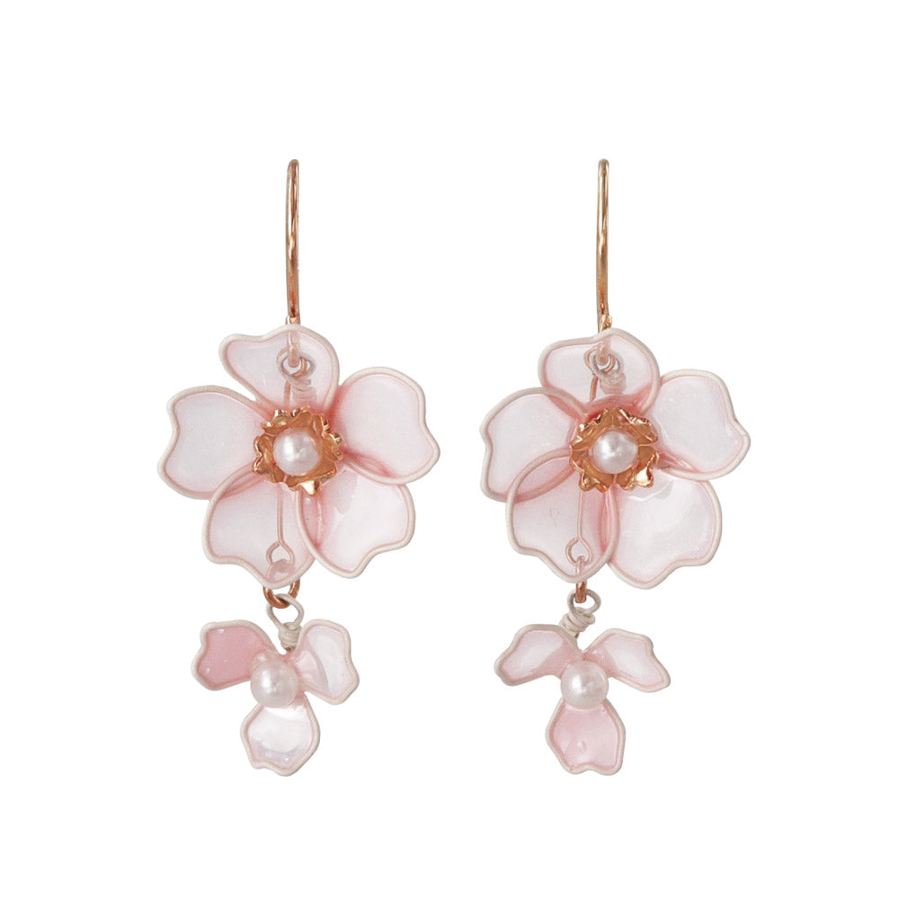 Translucent Pink Sakura Drop Earrings