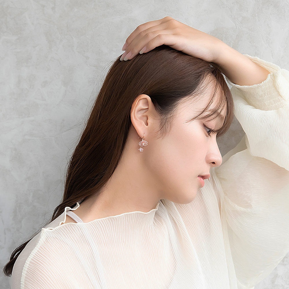 Translucent Pink Sakura Drop Earrings