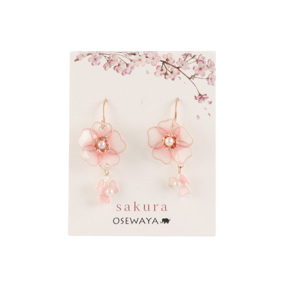 Translucent Pink Sakura Drop Earrings
