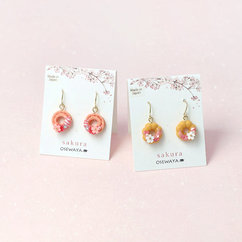 Sakura Donut Drop Earrings