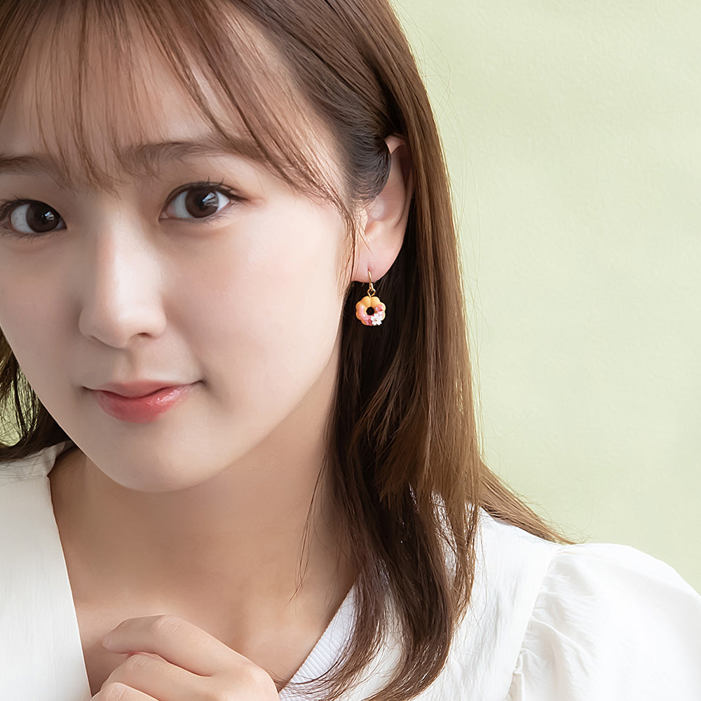 Sakura Donut Drop Earrings