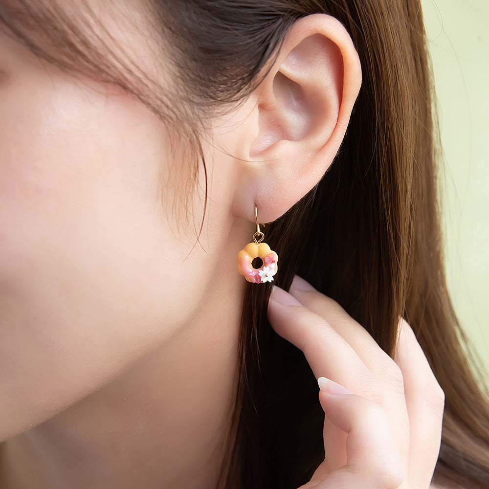 Sakura Donut Drop Earrings