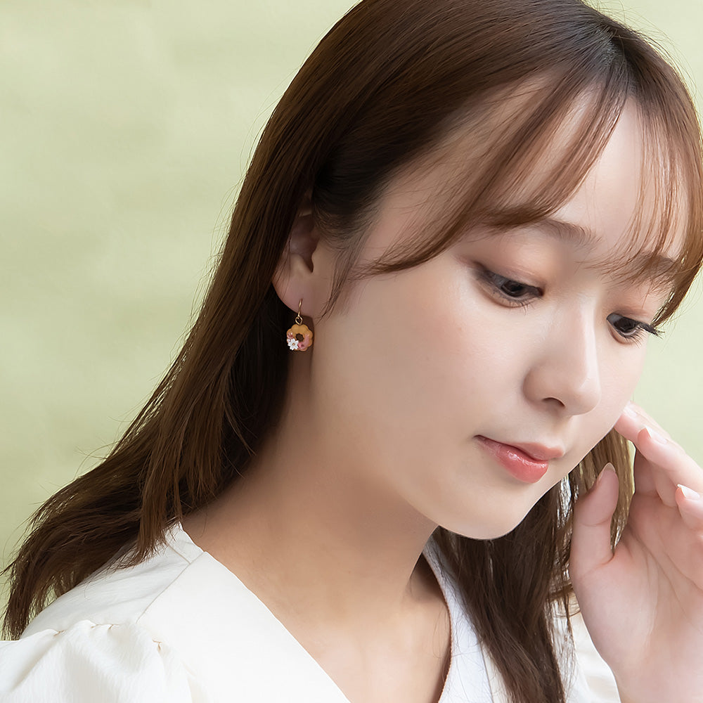 Sakura Donut Drop Earrings