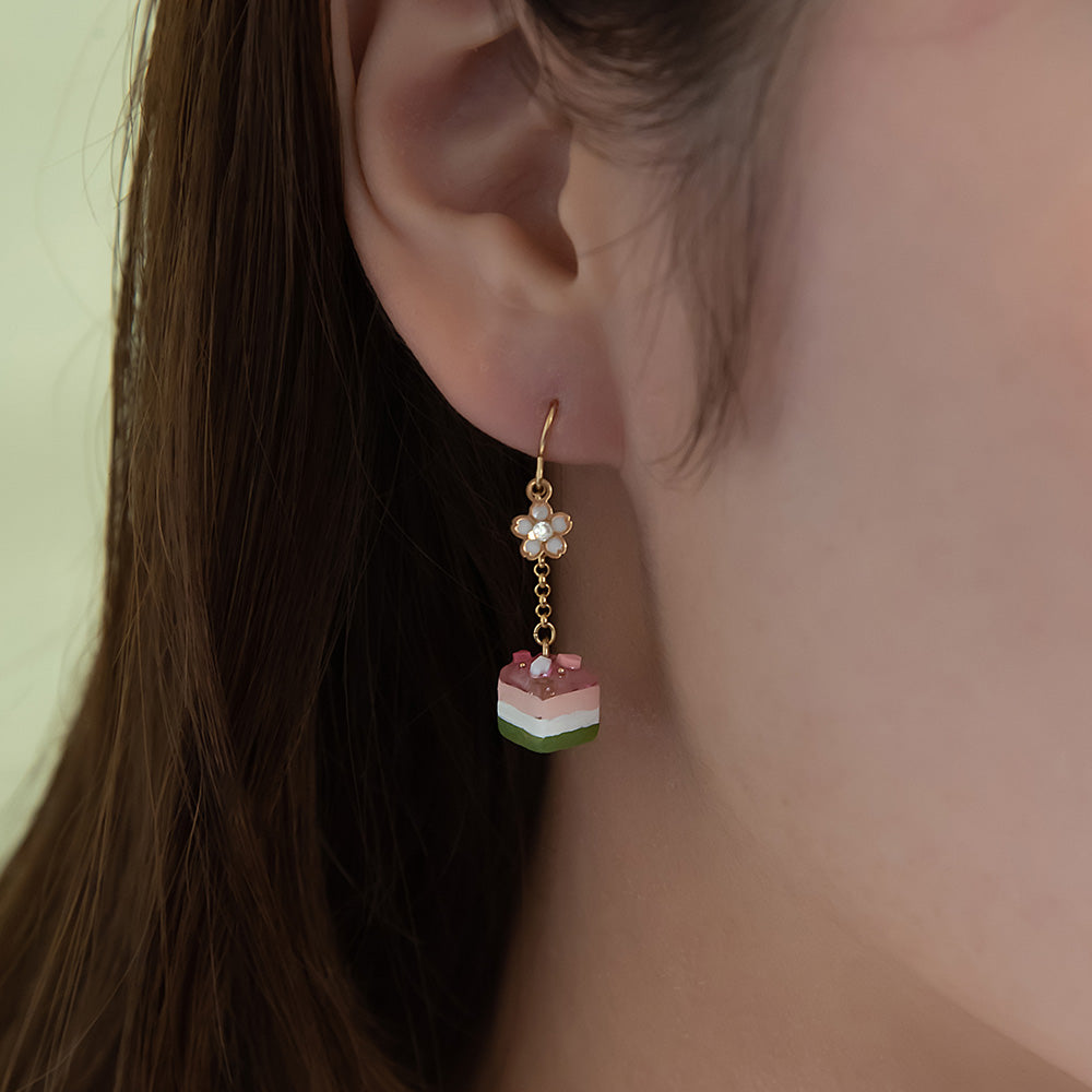 Sakura Layer Cake Drop Earrings