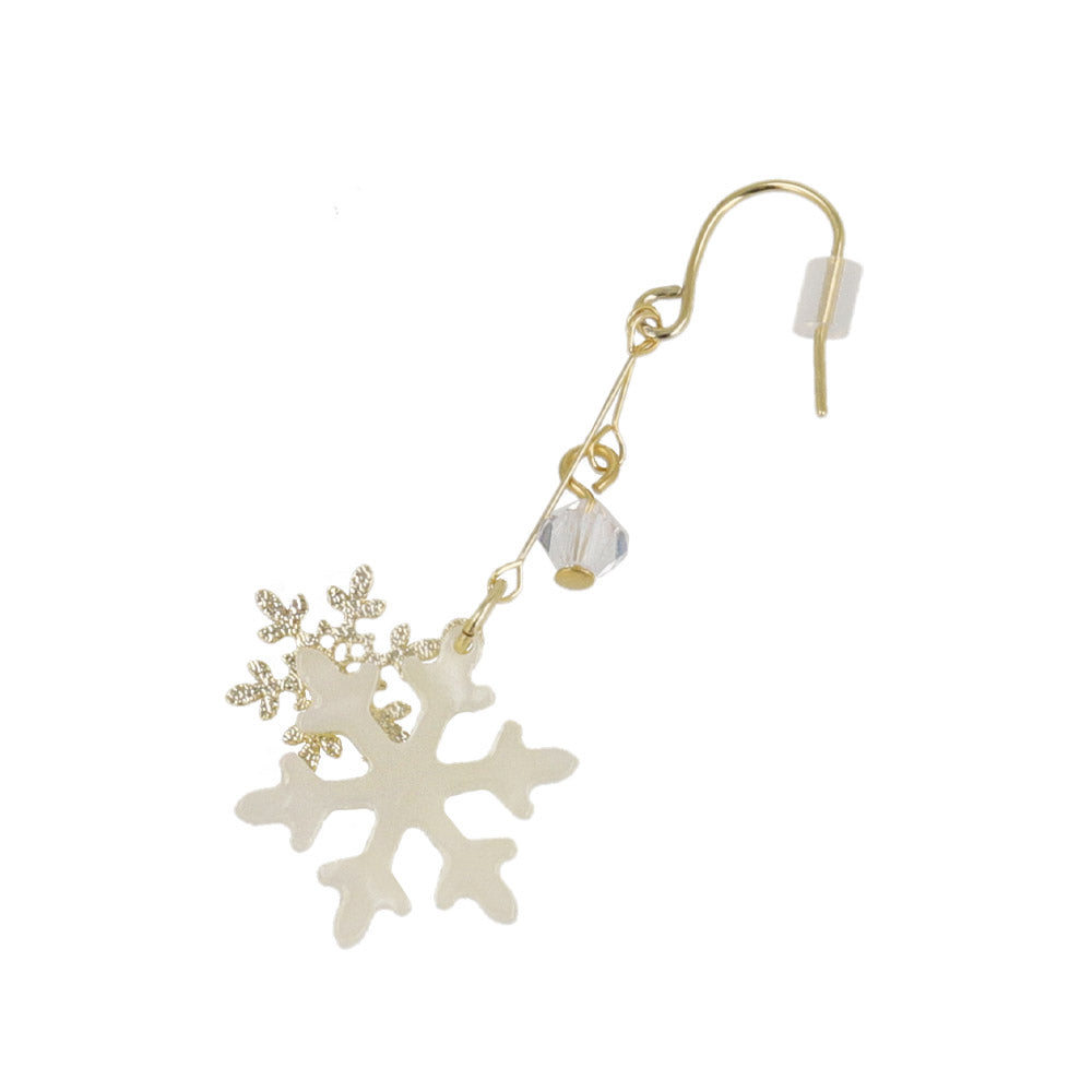 Snowflake and Stone Drop Earrings