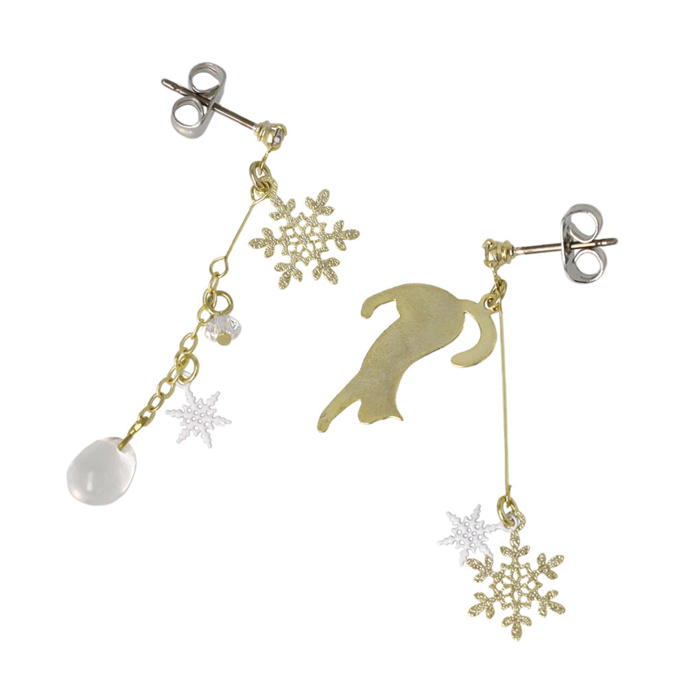 Winter Cat Drop Earrings