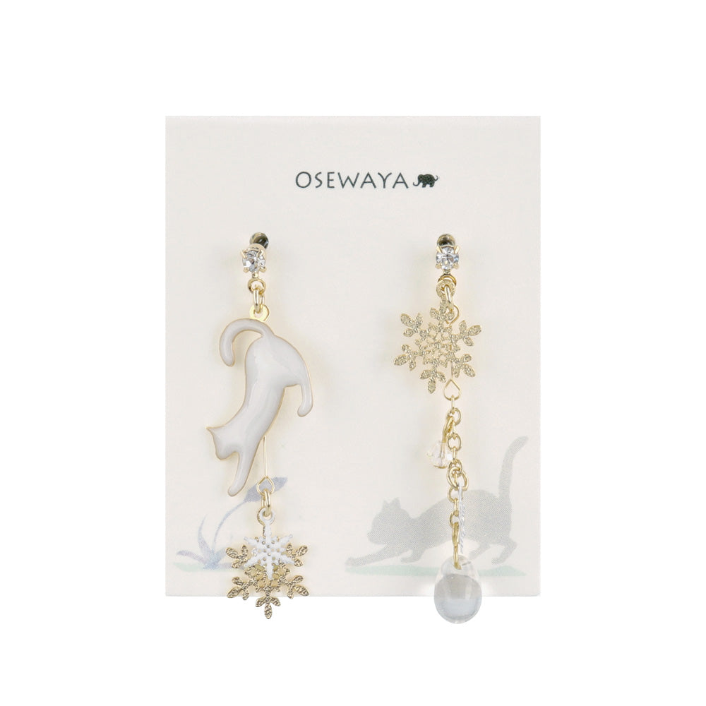 Winter Cat Drop Earrings