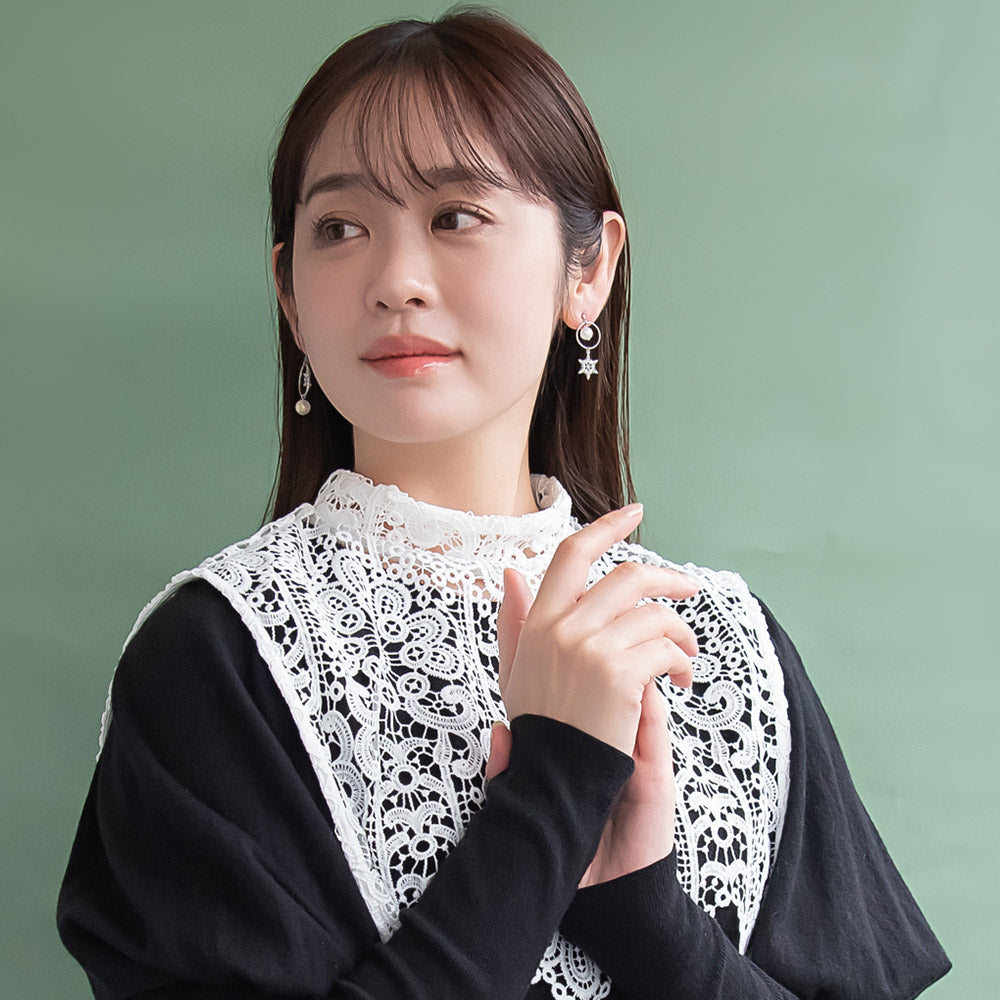 Snowflake Asymmetrical Drop Earrings