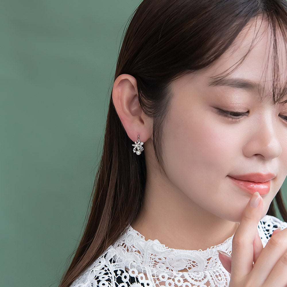 Snowflake Cluster Ornate Earrings