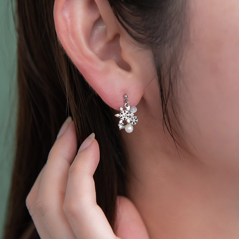 Snowflake Cluster Ornate Earrings