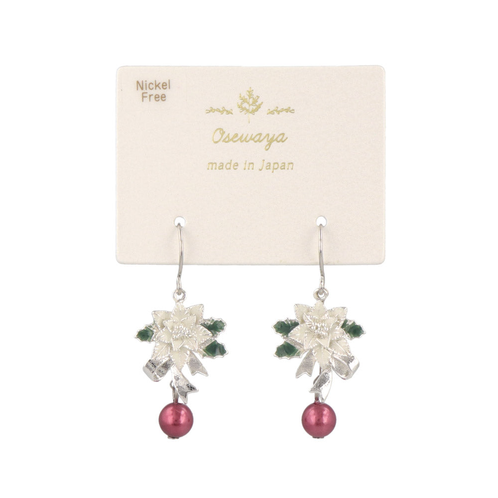 Poinsettia Ornament Drop Earrings