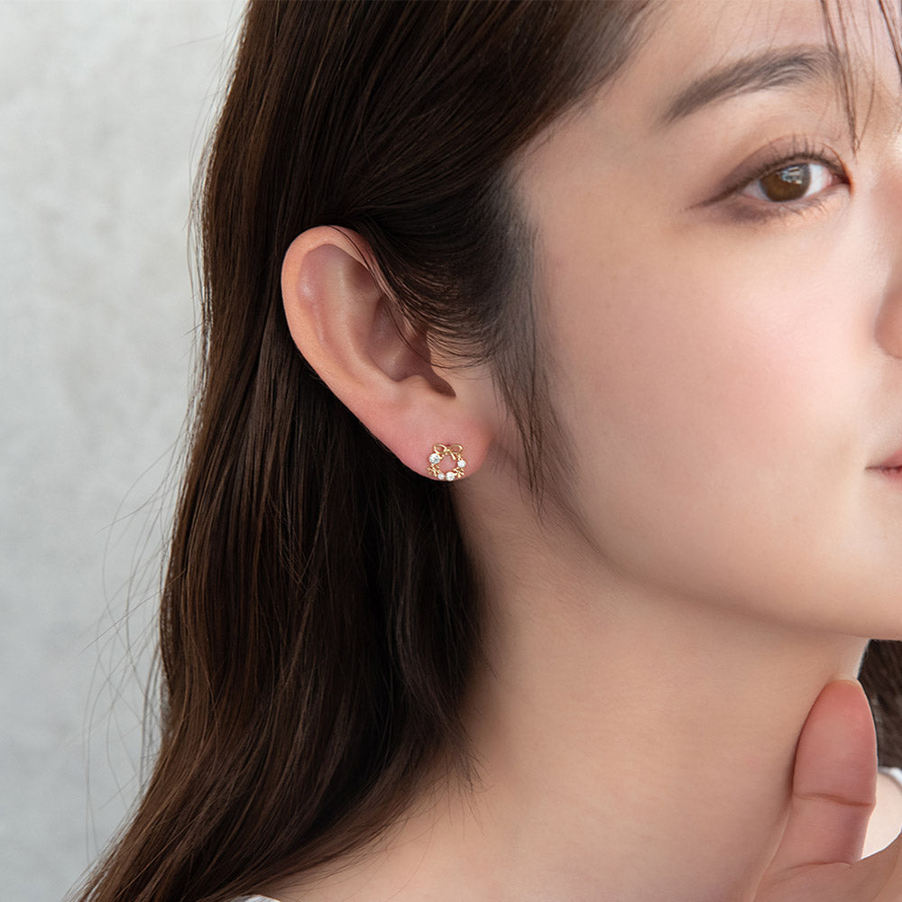 Jeweled Wreath Stud Earrings