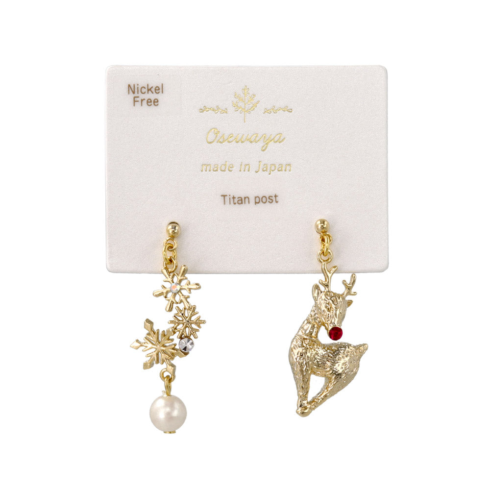 Snowflake and Reindeer Earrings