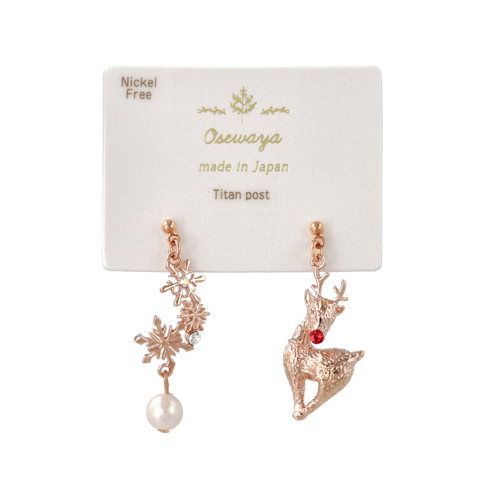 Snowflake and Reindeer Earrings