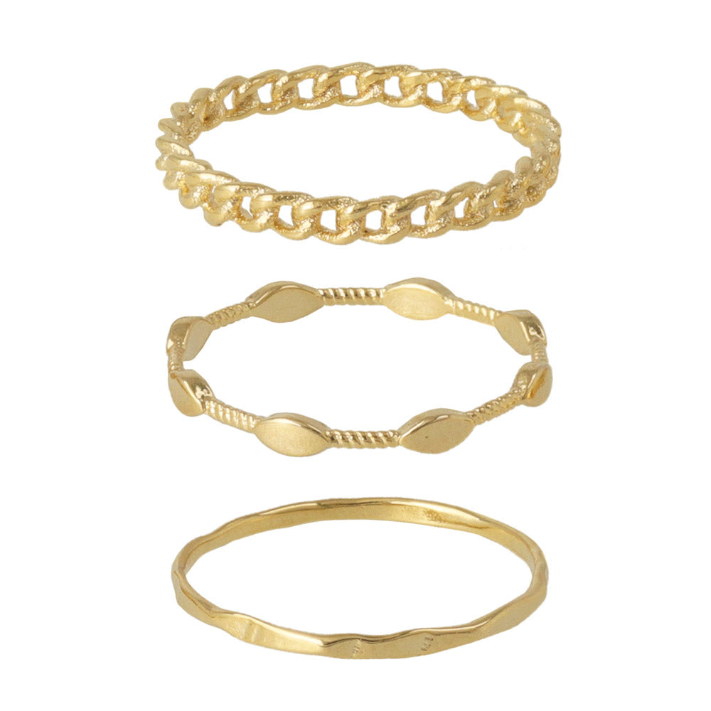 Gold Tone Ring Stack Set